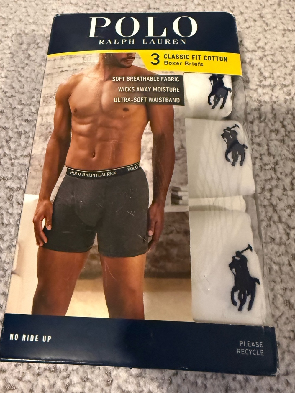 Polo Ralph Lauren Classic Fit Cotton Boxer Briefs 3-Pack White Size M NWT